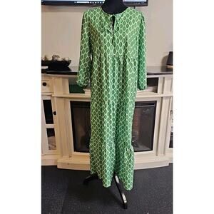 Hipster Row Dress Womens Medium Midi To Maxi Length Geometric Pattern Boho